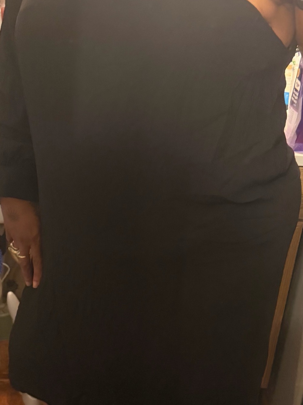 Plus Size One-Shoulder Black Dress